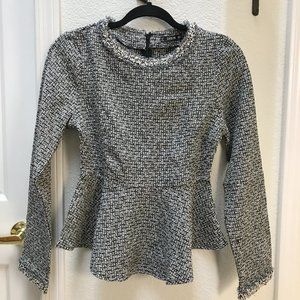 SHEIN gray tweed peplum top